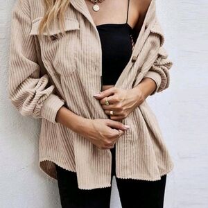 Women's Corduroy Jacket - Beige